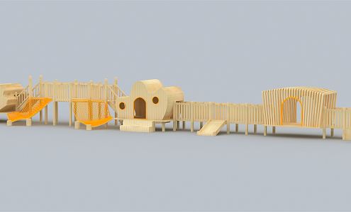 Modern amusement equipment slide combination 3d model