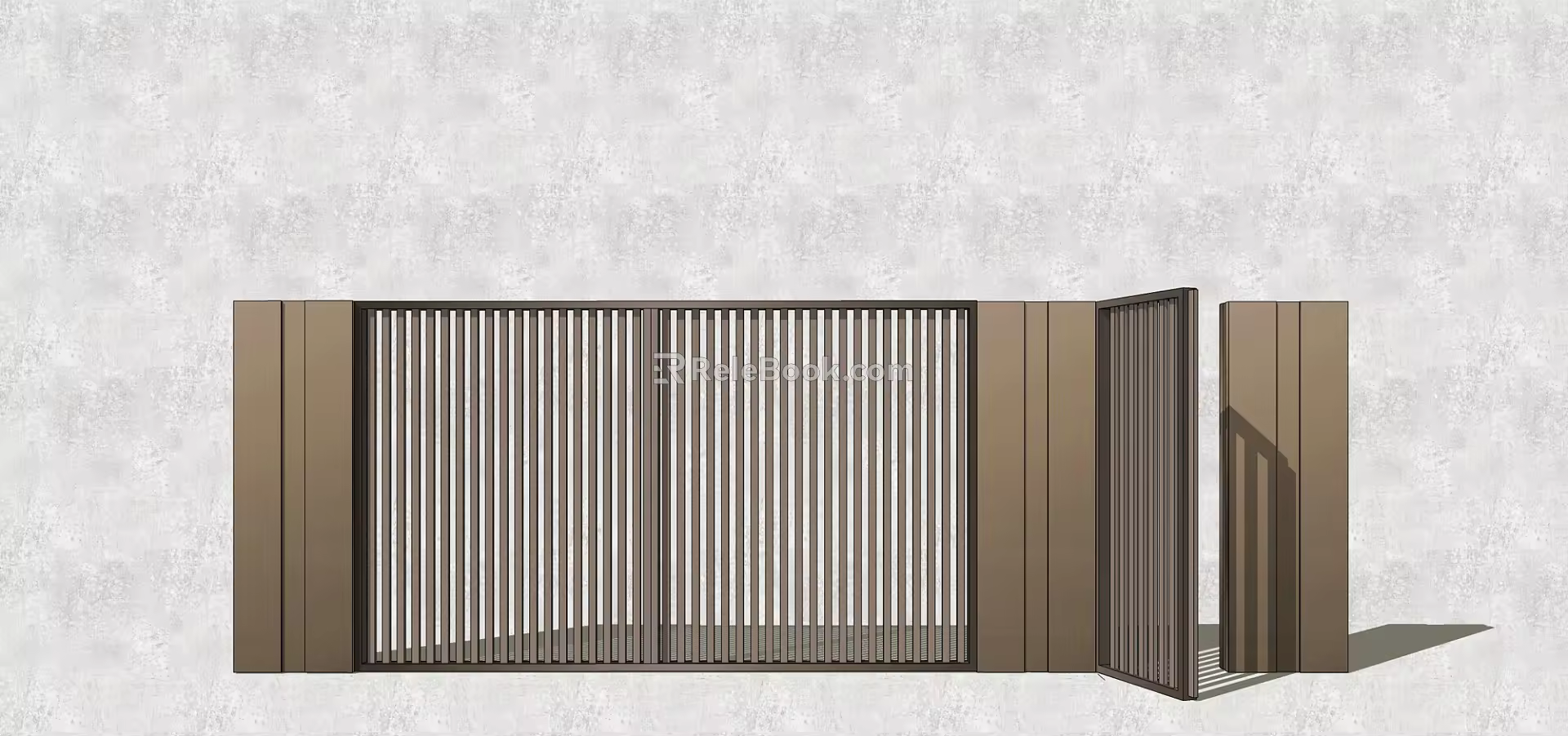 New Chinese-style Gate Grille Gate 3d model