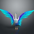 Majestic Fantasy Bird With Vibrant Blue Purple Wings And White Body