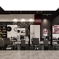 Modern Hair Beauty Salon Interior Design With Styling Chairs And Red Gray Decor