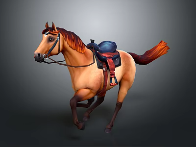 High Quality Equestrian Equipment With Leather Saddle And Bridle For Horseback Riding 3d model