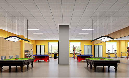 Modern Billiard Room Activity Room 3d model