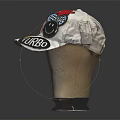Stylish White Hat Featuring Turbo Lettering Smiley Face And Red Star Design