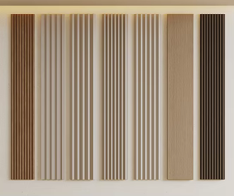 Modern Wall Panel Great Wall Panel Grille Panel Wood Decorative Line Background Wall Wave Board Wall Decorative Pendant 3d model