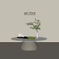 Modern Simple Coffee Table Round Coffee Table 3d model