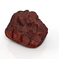 Natural Red Stone Material With Rough Surface Texture For Decorative Projects 3d model