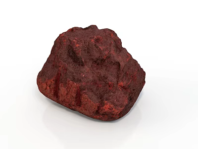 Natural Red Stone Material With Rough Surface Texture For Decorative Projects 3d model