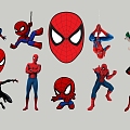 Modern 2D Spiderman Silhouette 3d model