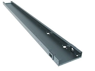 Long Metal Rail Bracket With Mounting Holes And Sturdy Industrial Structure 3d model