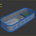 Stainless Steel Rectangular Household Cleaning Tray With Holes And Green Sponge For Kitchen Use