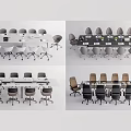 Modern Conference Table Designs With Glass Wooden Tops And Gray Black Brown Office Chairs