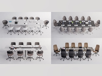 Modern Conference Table and Chair 3d model