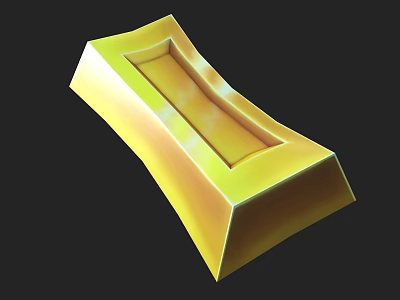 Yellow Rectangular Soap Dish With Concave Design For Bathroom Daily Use 3d model