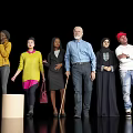 Group of Diverse People Standing Together with Different Ages Ethnicities and Attires