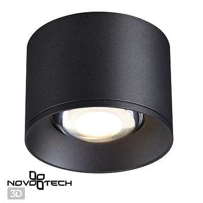 Modern Black Ceiling Light with Illuminated LED and Sleek Design 3d model