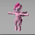 Pink Pony Toy Figure With Wings Mane Tail And Blue Eyes Open Arms
