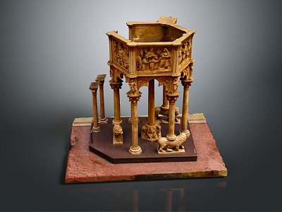 European Site Roman Temple Site Totem 3d model