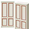Wardrobe With Panel Doors White Body And Wooden Trim Classic Interior Design For Home