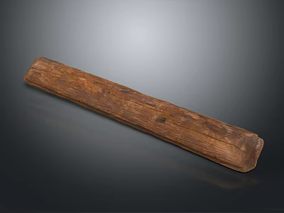 Natural Solid Wood Long Rectangular Slab With Brown Surface And Natural Texture 3d model