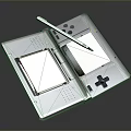 Open Handheld Computer With Dual Screens Blank Paper Stylus Pen D-pad And Control Buttons
