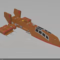 Futuristic Red Cosmic Spaceship With Modular Structure And Detailed Design Elements