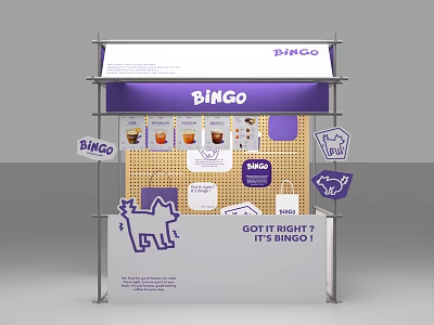 Bingo Themed Interactive Area With Display Stand Drink Images And Cartoon Dog 3d model