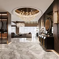 Modern Luxury Living Room Featuring Crystal Chandelier Large Sofa Coffee Table And Area Rug