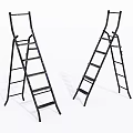 Two Black Foldable Ladders For Home Household Use And Maintenance