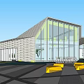 Modern Sales Office Building Simple Display Center Sales Department 3d model