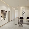 Modern Office Interior Design With Minimalist Workstations Computers White Wood Tones And Lighting