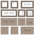 Modern socket switch socket 3d model