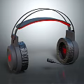 Modern Over Ear Headphones With Red LED Light Built in Microphone And Comfortable Ear Cups