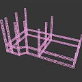 Metal Frame Construction Structure With Multiple Steel Bars And Support Beams