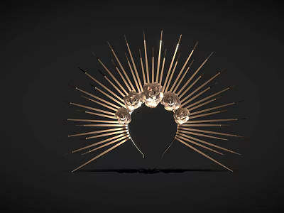 Luxurious Golden Crown Jewelry Featuring Radiant Spiked Design And Clear Gemstones 3d model