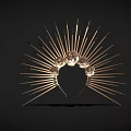 Luxurious Golden Crown Jewelry Featuring Radiant Spiked Design And Clear Gemstones