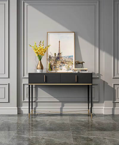 Light Luxury Side Cabinet 3d model