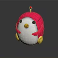 Cute Game And Movie Character Plush Toy With Pink Hat White Body And Yellow Feet