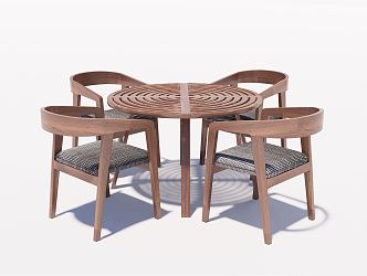 Modern Outdoor Table and Chair Casual Table and Chair Dining Table and Chair 3d model