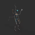 Industrial Robotic Equipment With Multi Jointed Arms And Blue Light Sensors
