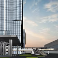Modern Office Building Office Building Micro-signal 3d model