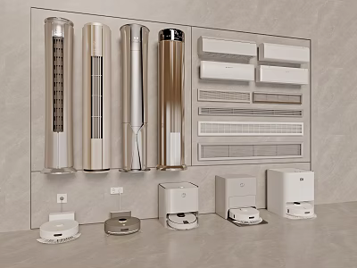 Contemporary Air Conditioner Fans With Tower And Wall Mounted Styles For Home 3d model