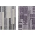 Gray and Purple Square Area Rugs with Geometric Patchwork and Striped Patterns 3d model