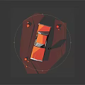 Vibrant Orange Classic Car With Standing Man In Suit And Geometric Red Orange Background
