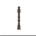 Decorative Wooden Railings Balusters With Carved Detailed Patterns For Home Staircase Design
