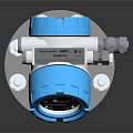 Industrial Precision Measurement Gauge With Blue Display And Stainless Steel Flange Base