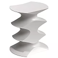 Elegant Modern Black Wooden Side Table With Wave Shaped Design 3d model