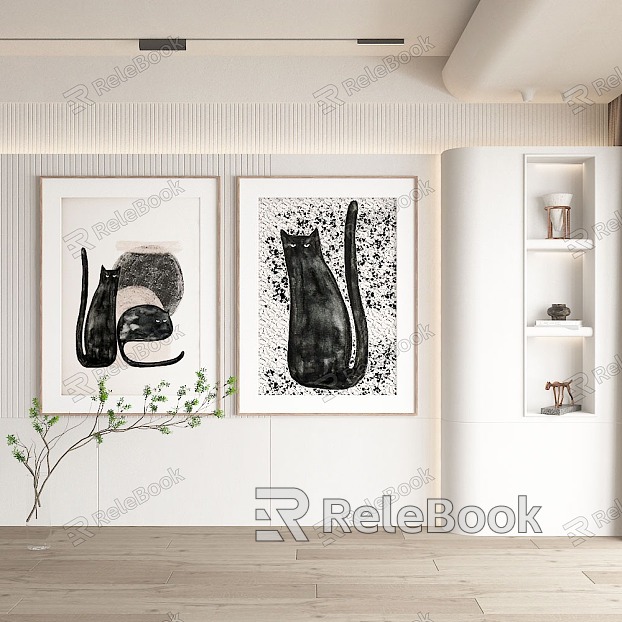 Nordic Animal Painting Decorative Painting model