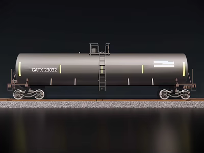 Heavy Duty Industrial Rail Tank Car with Ladder and Steel Wheel Assembly 3d model