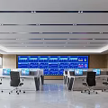 Command Control Room of Modern Monitoring Room 3d model
