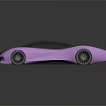 Futuristic Purple And Black Concept Car With Sleek Body Design Transparent Roof And Unique Wheels